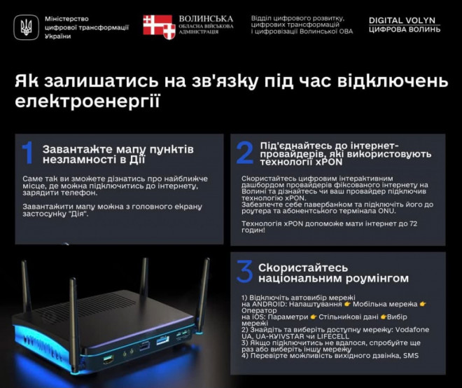Як залишатись на зв’язку під час відключень електроенергії